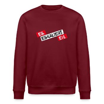 Es Eskaliert Eh - Stanley/Stella Unisex Bio-Sweatshirt ROLLER - Burgunderrot - Vorne - Nik (191cm)