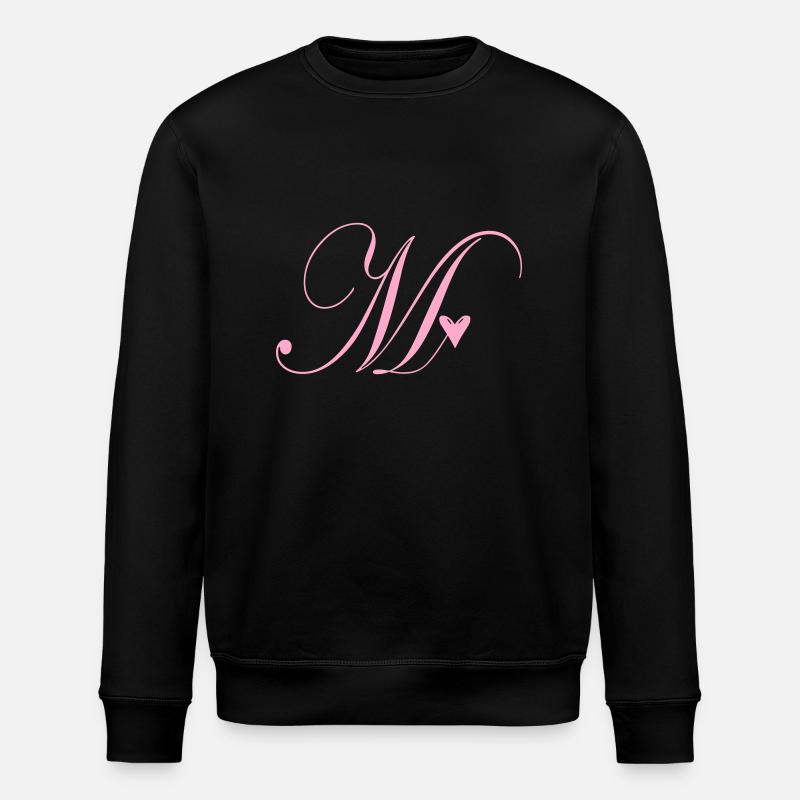 Monogram M Heart Vine - Stanley/Stella ROLLER Unisex Organic Sweatshirt - black