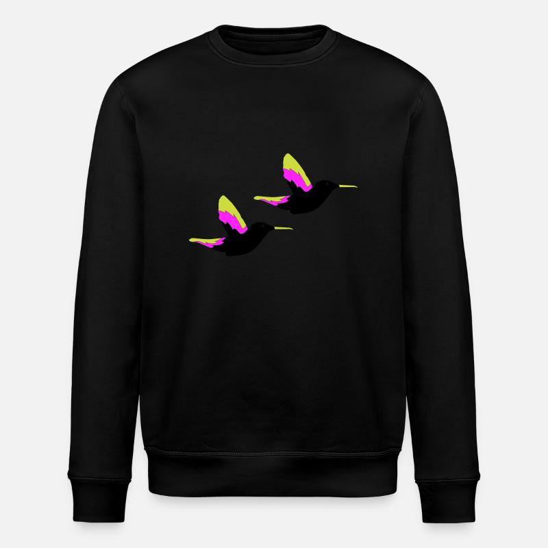 Hummingbird Birds - Stanley/Stella ROLLER Unisex Organic Sweatshirt - black