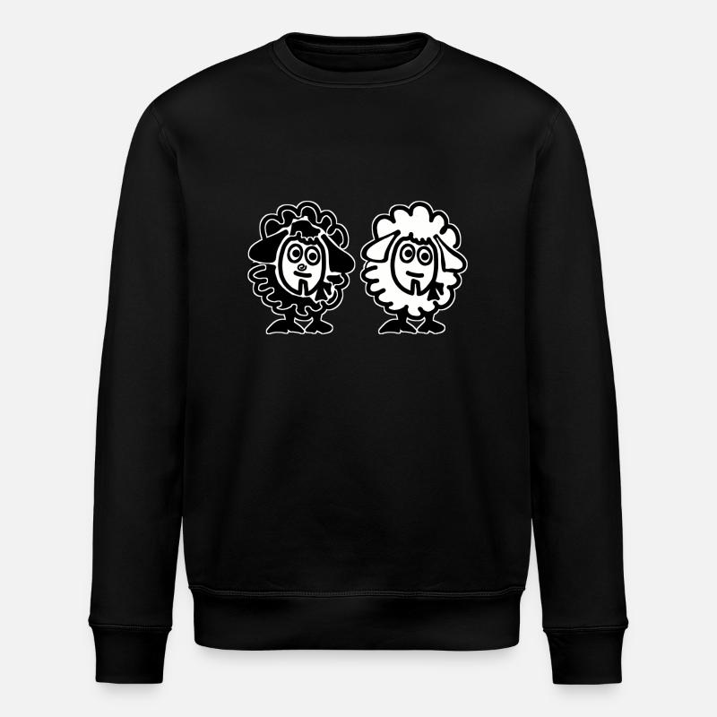 Both Sheep - Twins - Stanley/Stella ROLLER Unisex Organic Sweatshirt - black