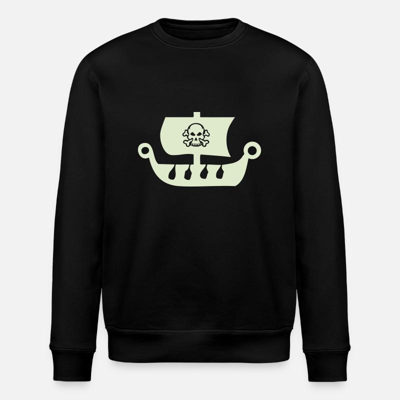 pirate ship - Stanley/Stella ROLLER Unisex Organic Sweatshirt - black