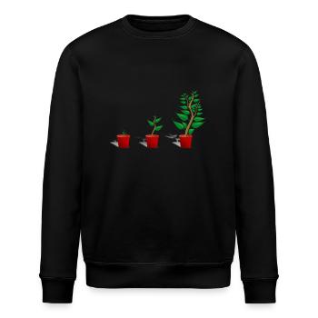 Plant growth - Stanley/Stella ROLLER Unisex Organic Sweatshirt - black - Front - Nik (191cm)