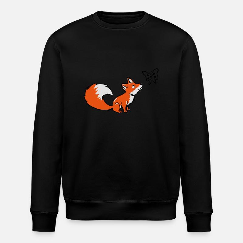 Fuchs klein süss schmetterling - Stanley/Stella Unisex Bio-Sweatshirt ROLLER - Schwarz