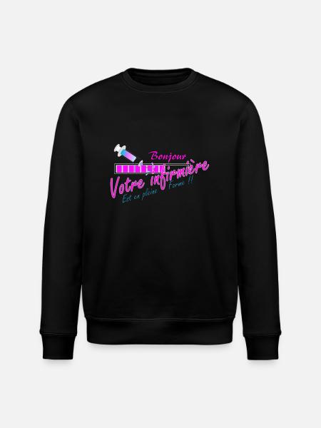 Logo infirmiere seringue - Sweat bio ROLLER Stanley/Stella Unisexe - noir