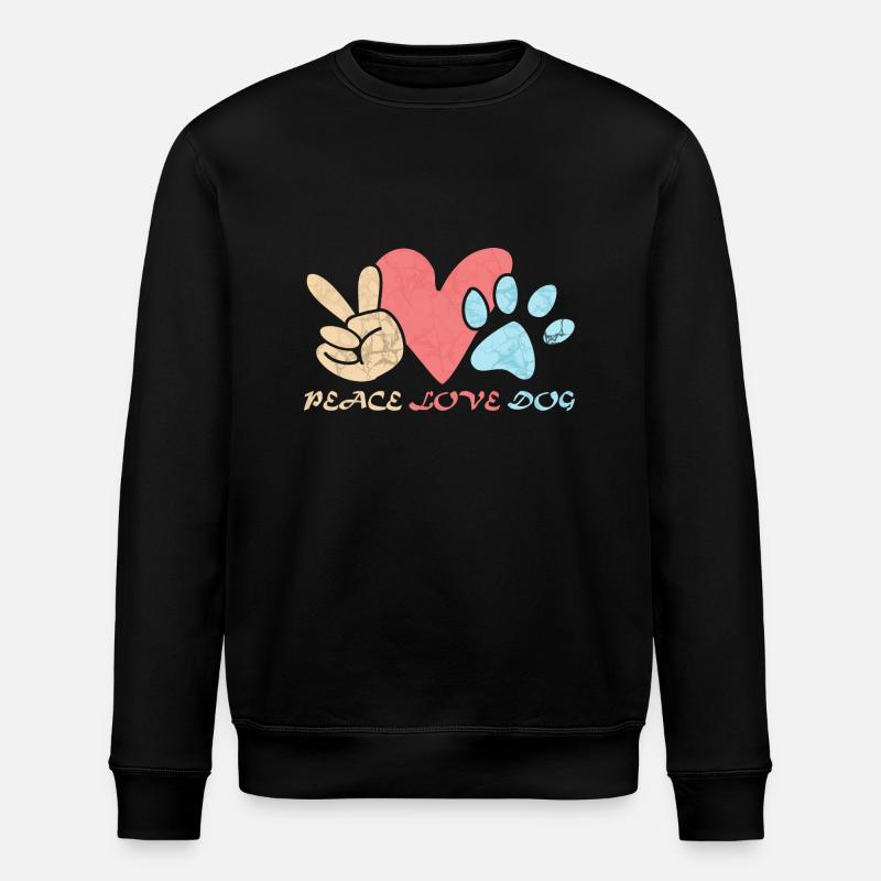 FRIEDEN LIEBE HUND - Stanley/Stella Unisex Bio-Sweatshirt ROLLER - Schwarz