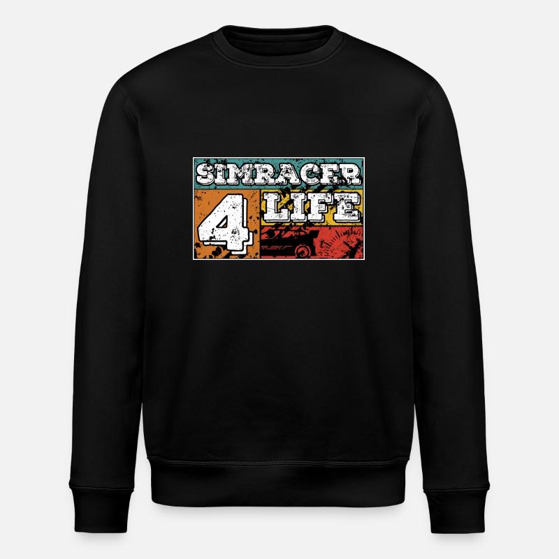 SimRacer 4 Life (White Text) - Stanley/Stella ROLLER Unisex Organic Sweatshirt - black