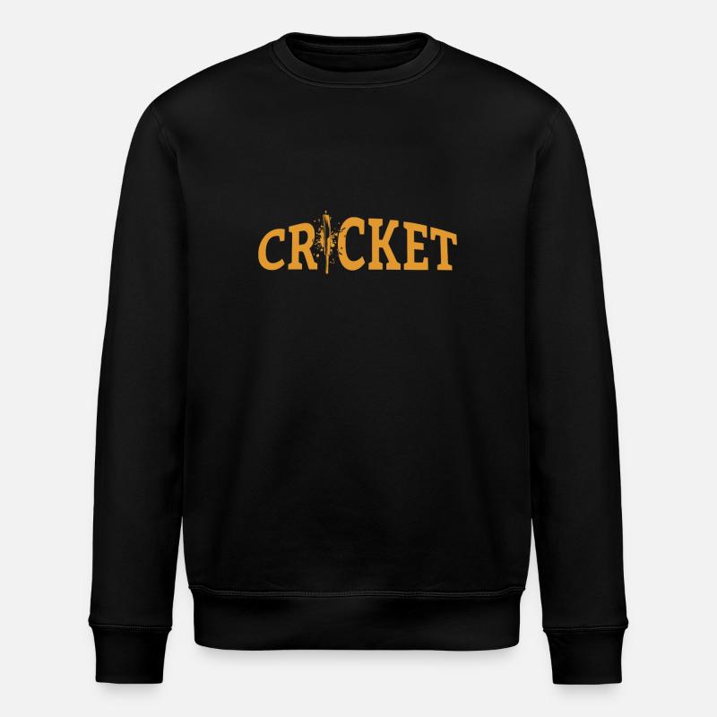 Cricket Lettering with Bat - Kricket - Stanley/Stella Unisex Bio-Sweatshirt ROLLER - Schwarz