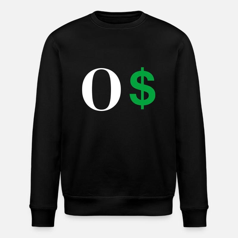 Buchstabe o Dollar - Stanley/Stella Unisex Bio-Sweatshirt ROLLER - Schwarz