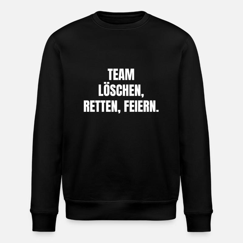 Team: Löschen, Retten, Feiern. - Stanley/Stella Unisex Bio-Sweatshirt ROLLER - Schwarz
