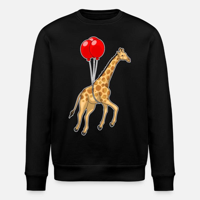 Giraffe Balloon - Stanley/Stella ROLLER Unisex Organic Sweatshirt - black