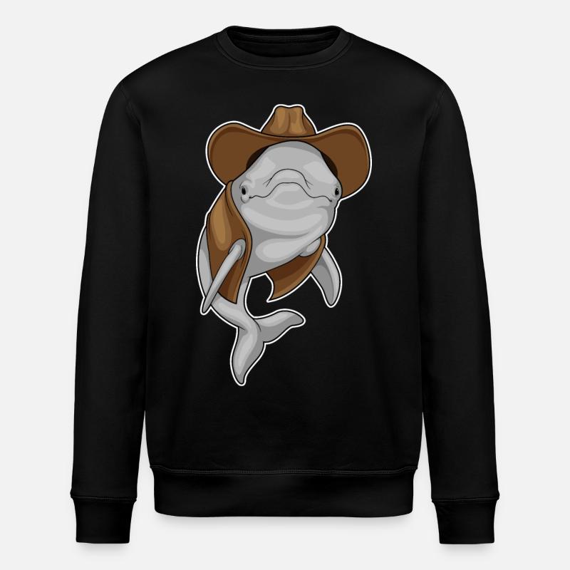 Dolphin Cowboy - Stanley/Stella ROLLER Unisex Organic Sweatshirt - black