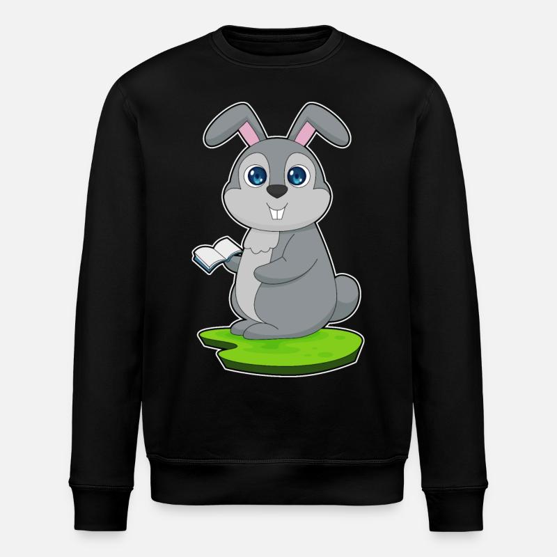 Bunny Book - Stanley/Stella ROLLER Unisex Organic Sweatshirt - black