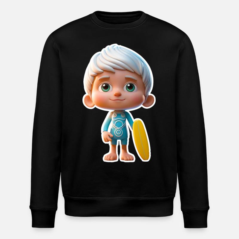 Little surfer 02 - Stanley/Stella ROLLER Unisex Organic Sweatshirt - black