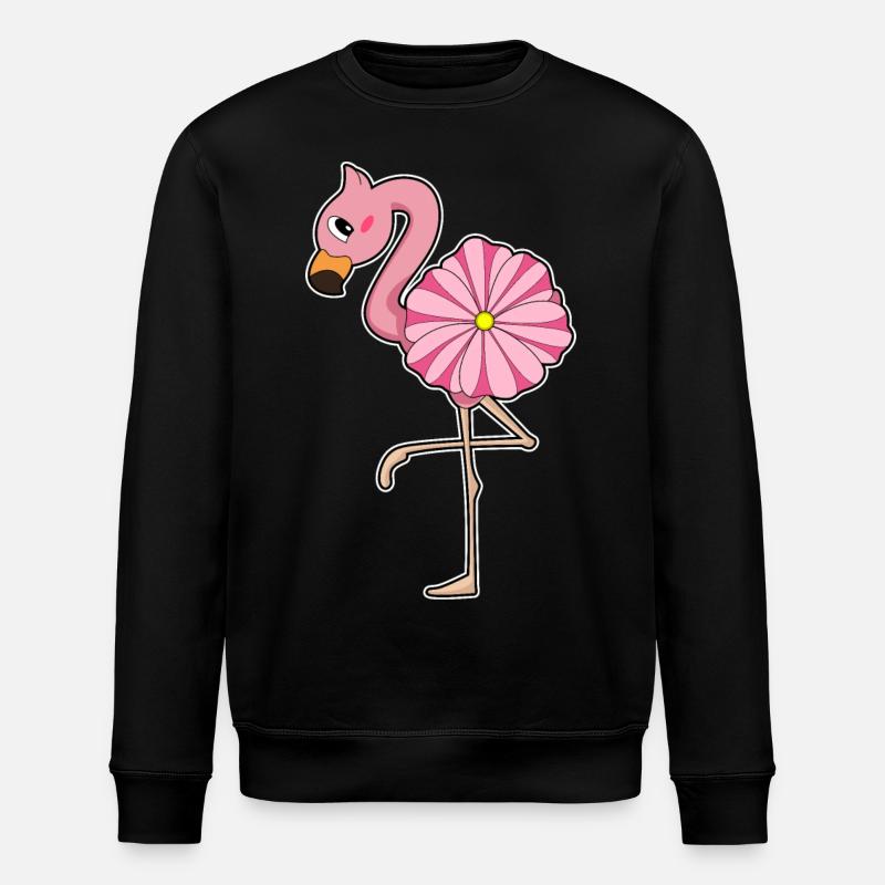 Fleur de flamant rose - Sweat bio ROLLER Stanley/Stella Unisexe - noir