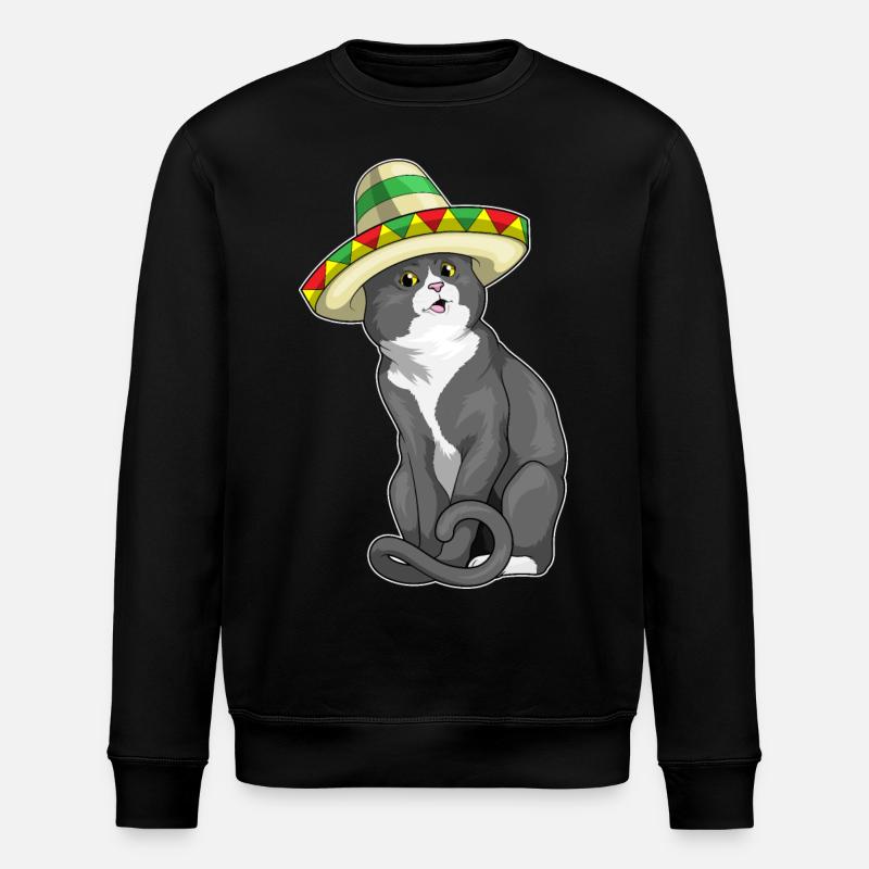 Chapeau mexicain chat - Sweat bio ROLLER Stanley/Stella Unisexe - noir