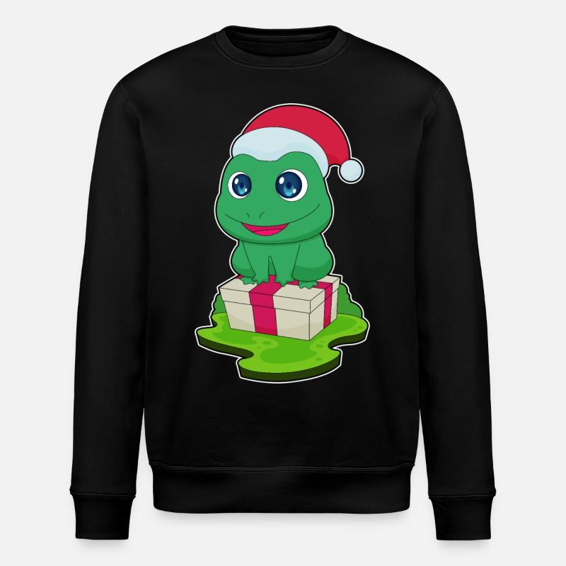 Frog Christmas Package - Stanley/Stella ROLLER Unisex Organic Sweatshirt - black