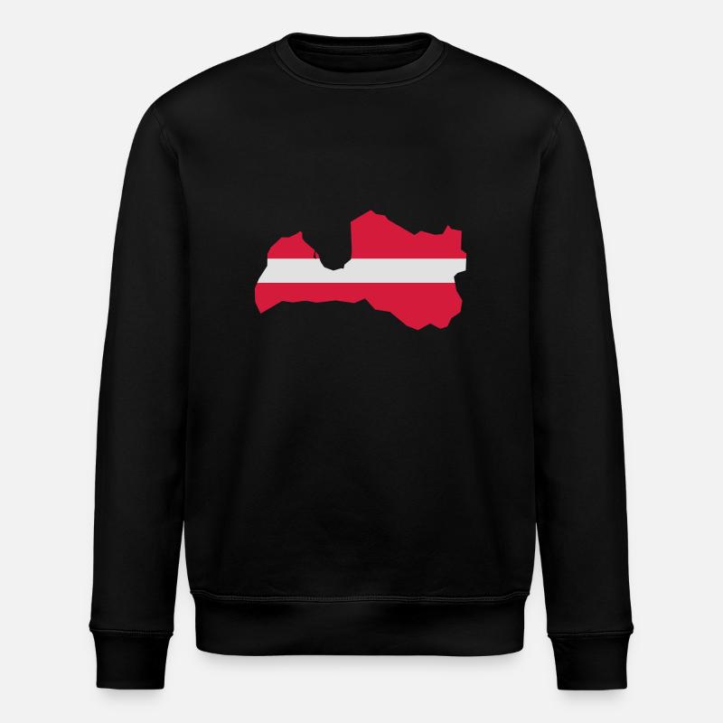 Lettland - Stanley/Stella Unisex Bio-Sweatshirt ROLLER - Schwarz