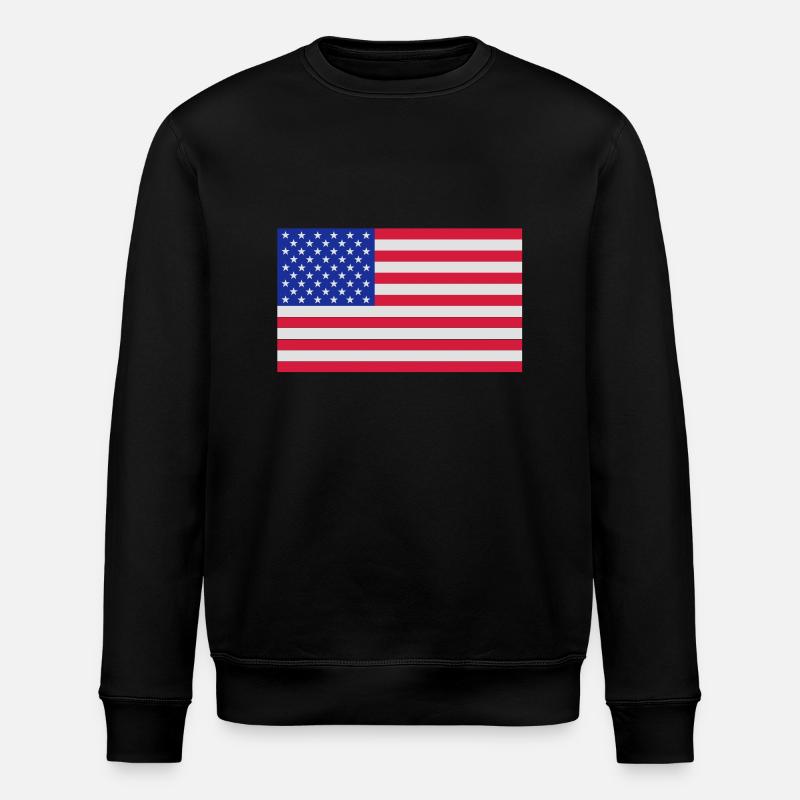 drapeau_etats_unis - Stanley/Stella Unisex Bio-Sweatshirt ROLLER - Schwarz