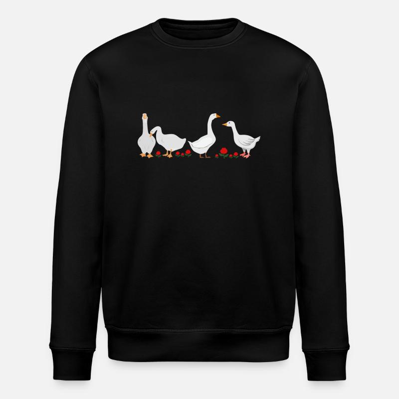Fun group of geese - Stanley/Stella ROLLER Unisex Organic Sweatshirt - black