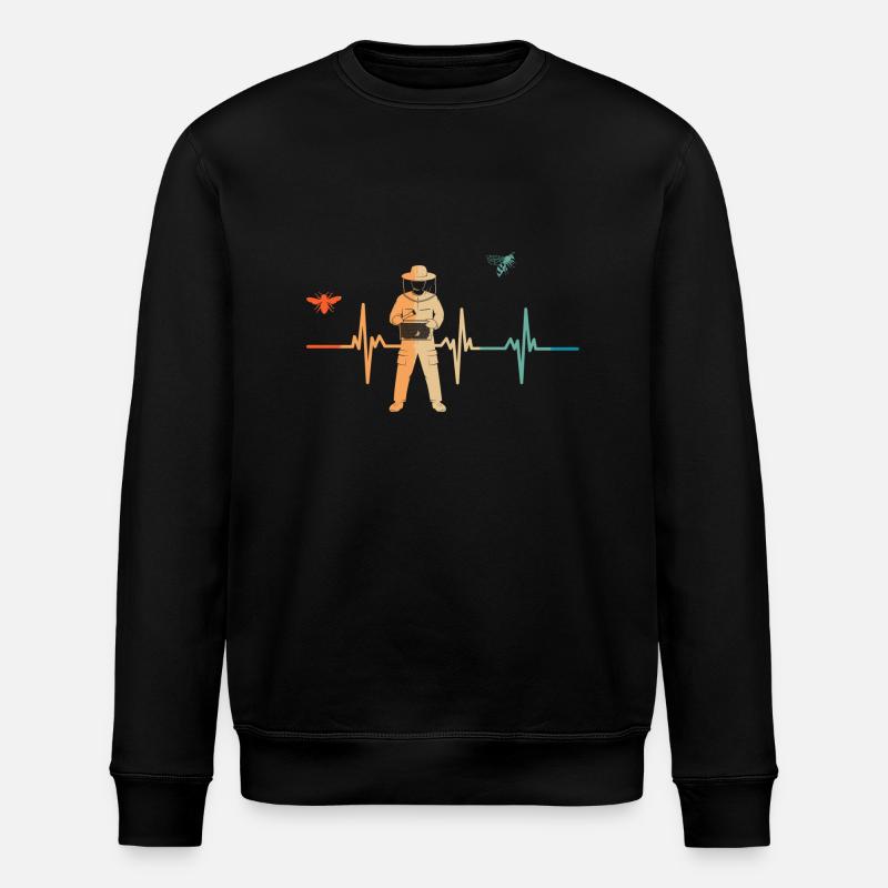 Herzschlag des Imkers - Stanley/Stella Unisex Bio-Sweatshirt ROLLER - Schwarz