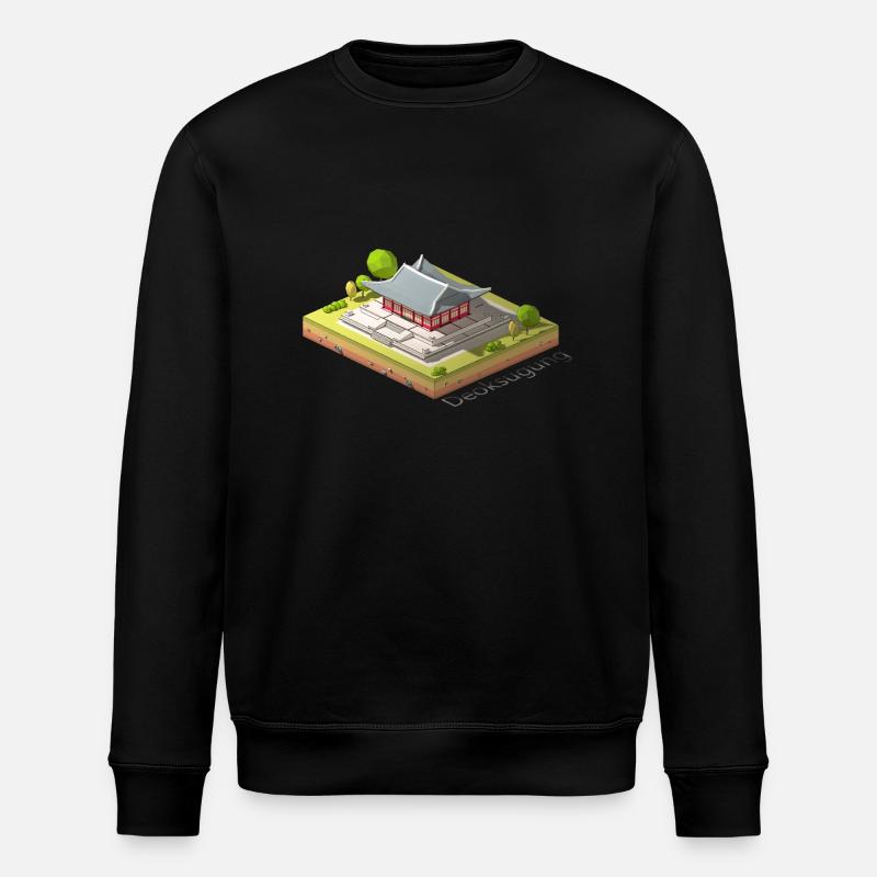 Geometric low poly Deoksugung - Stanley/Stella ROLLER Unisex Organic Sweatshirt - black