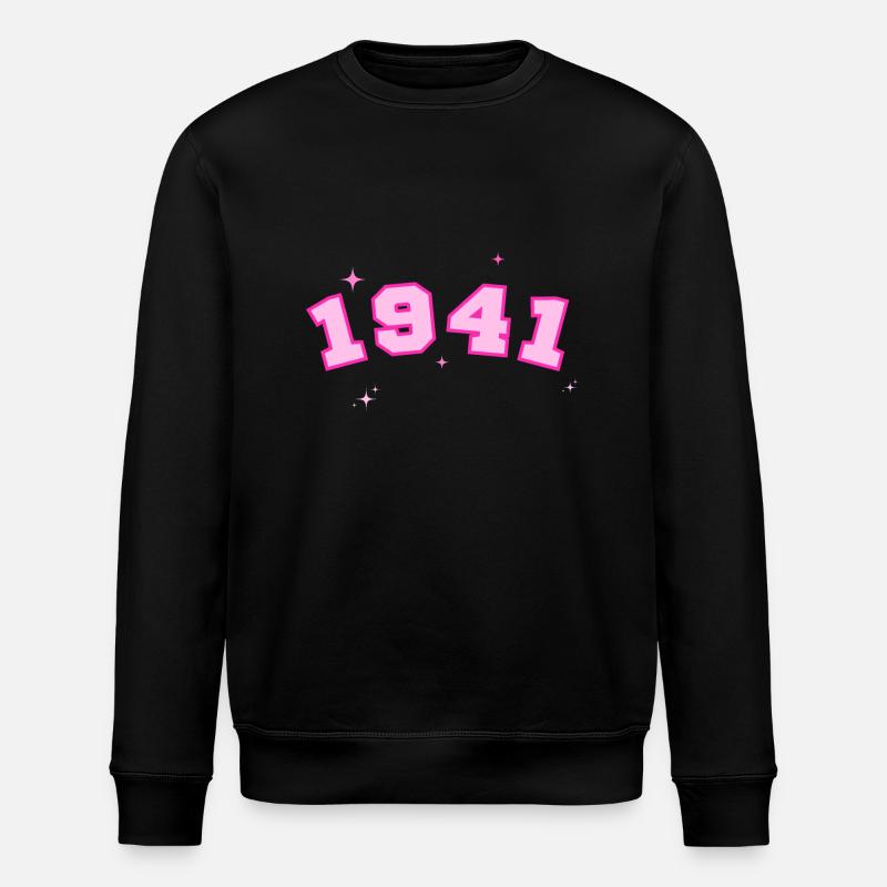 1941 Pink Star - Stanley/Stella ROLLER Unisex Organic Sweatshirt - black