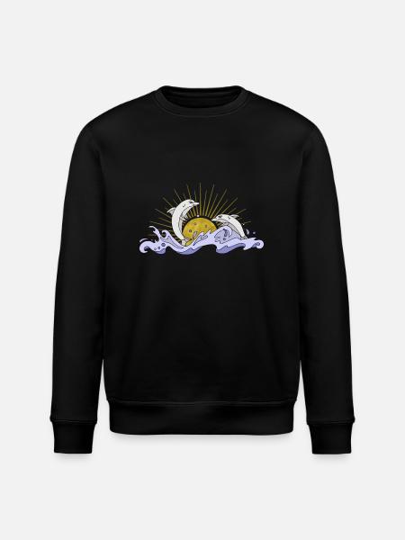 Dolphins - Stanley/Stella ROLLER Unisex Organic Sweatshirt - black