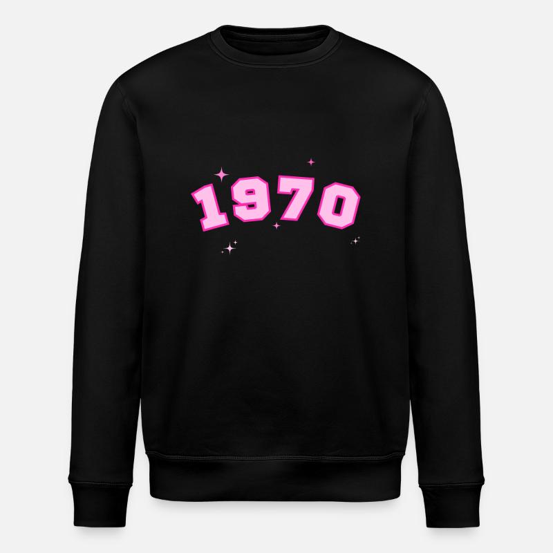 1970 Rose Star - Stanley/Stella ROLLER Unisex Organic Sweatshirt - black
