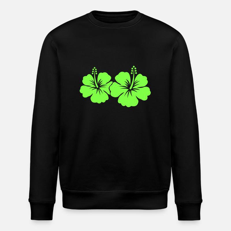 Hibiscus Flower - Stanley/Stella ROLLER Unisex Organic Sweatshirt - black