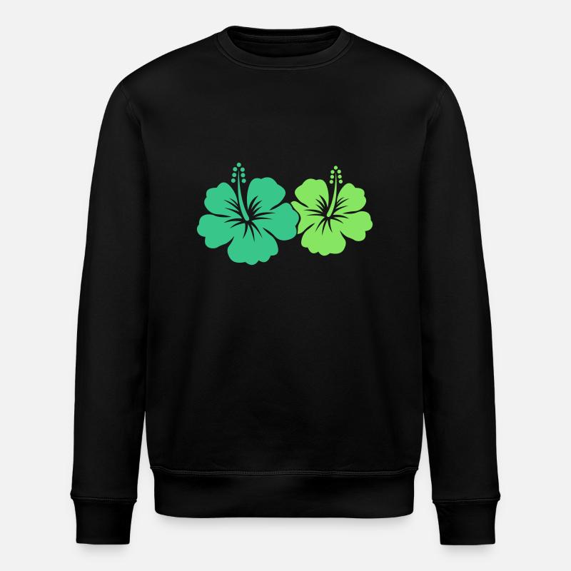 Hibiskus Blume - Stanley/Stella Unisex Bio-Sweatshirt ROLLER - Schwarz
