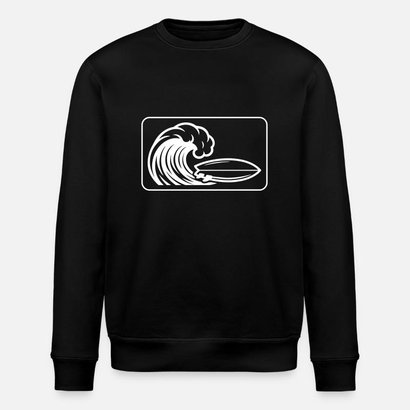 Surfbrett Welle - Stanley/Stella Unisex Bio-Sweatshirt ROLLER - Schwarz