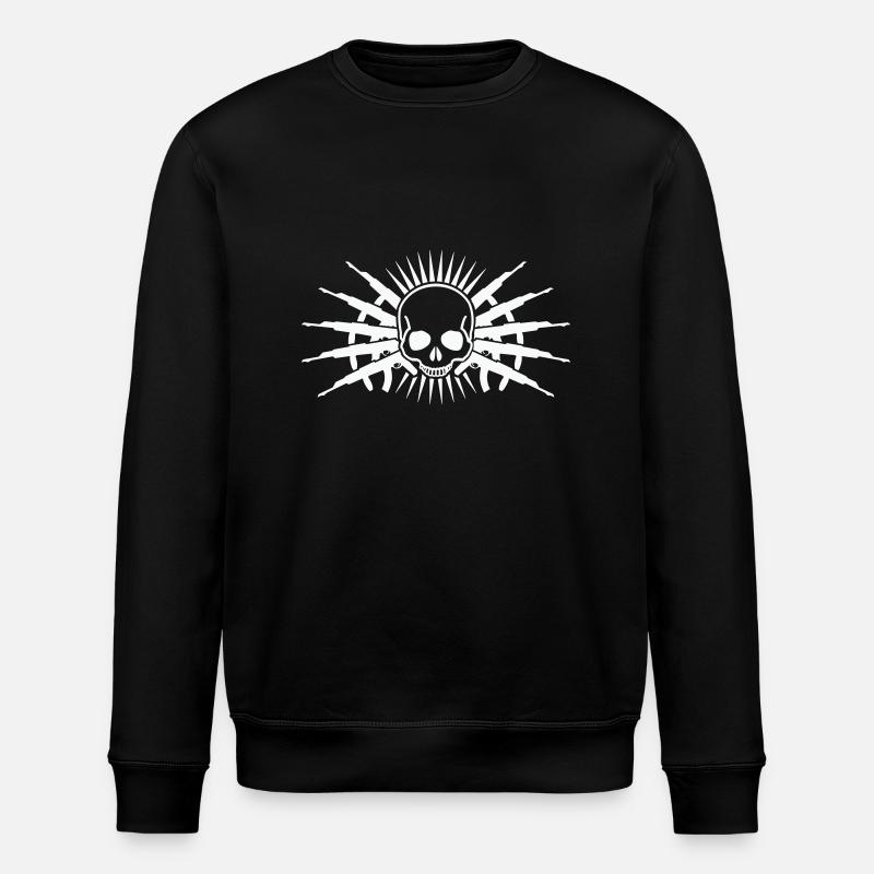 skull guns - Stanley/Stella ROLLER Unisex Organic Sweatshirt - black