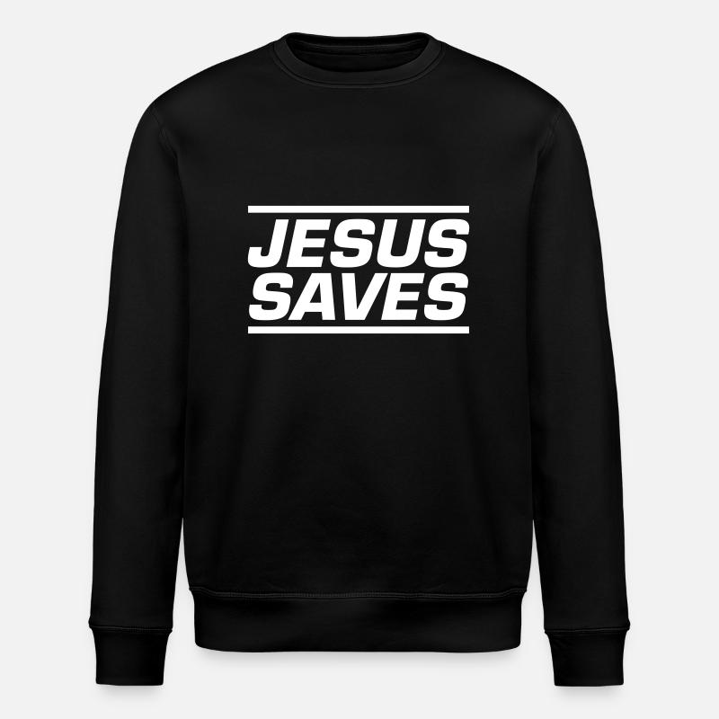Jésus sauve un verset biblique - Sweat bio ROLLER Stanley/Stella Unisexe - noir