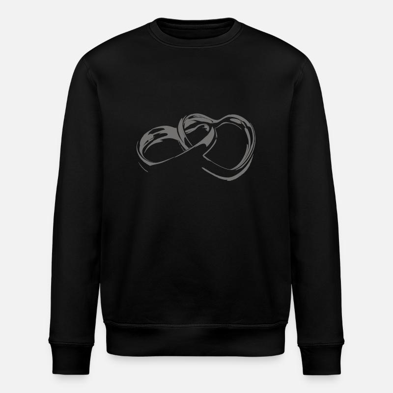 Ringe, Herz - Stanley/Stella Unisex Bio-Sweatshirt ROLLER - Schwarz