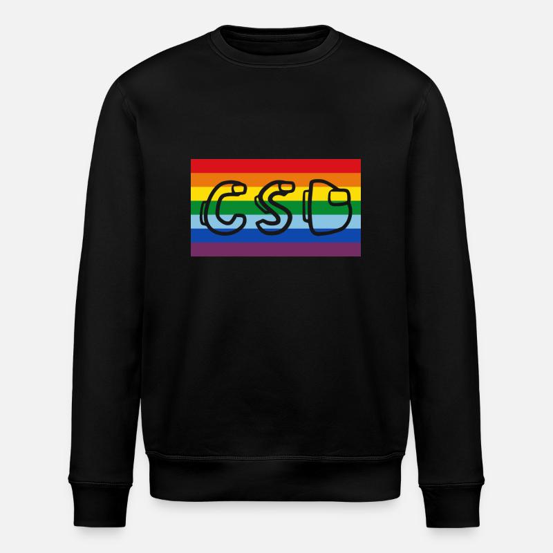 Rainbow Banner CSD - Stanley/Stella ROLLER Unisex Organic Sweatshirt - black