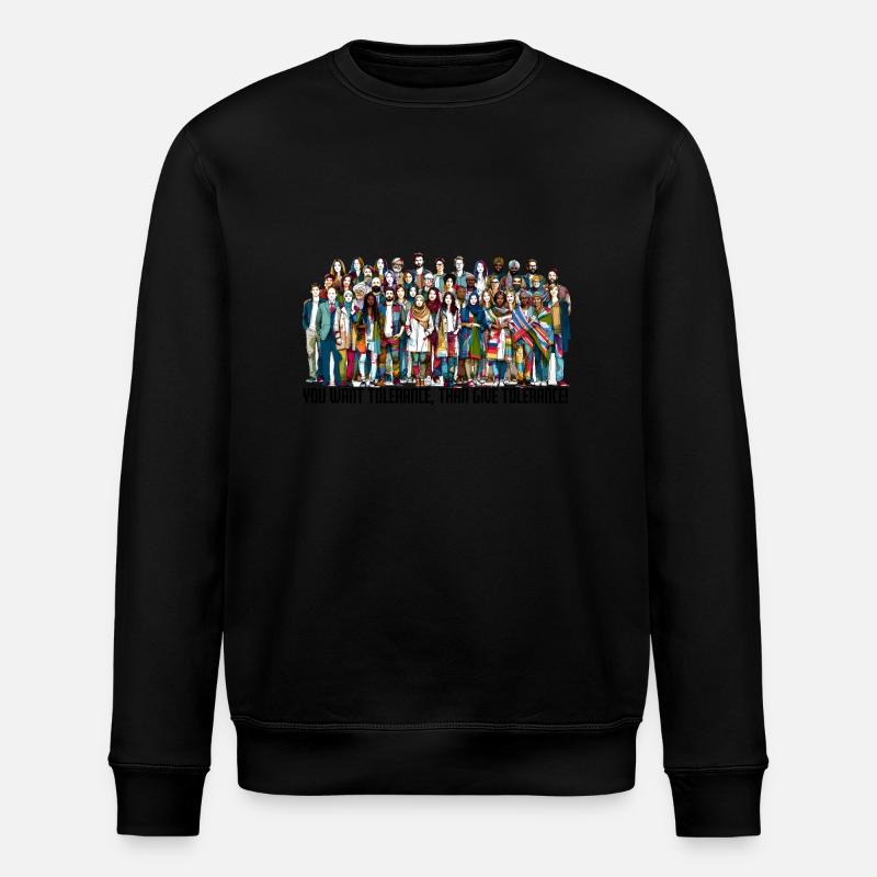 Menschen2024 Pride - Stanley/Stella Unisex Bio-Sweatshirt ROLLER - Schwarz