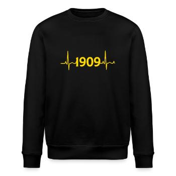Dormtund Heartbeat Love ECG - Stanley/Stella ROLLER Unisex Organic Sweatshirt - black - Front - Nik (191cm)