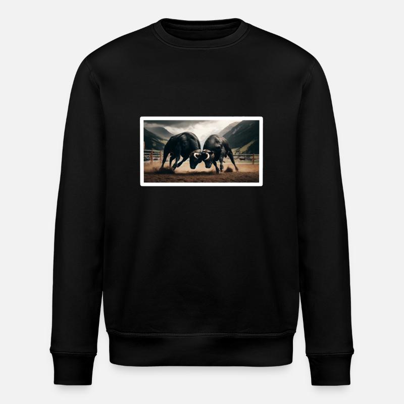 Eringer Stiere - Stanley/Stella Unisex Bio-Sweatshirt ROLLER - Schwarz