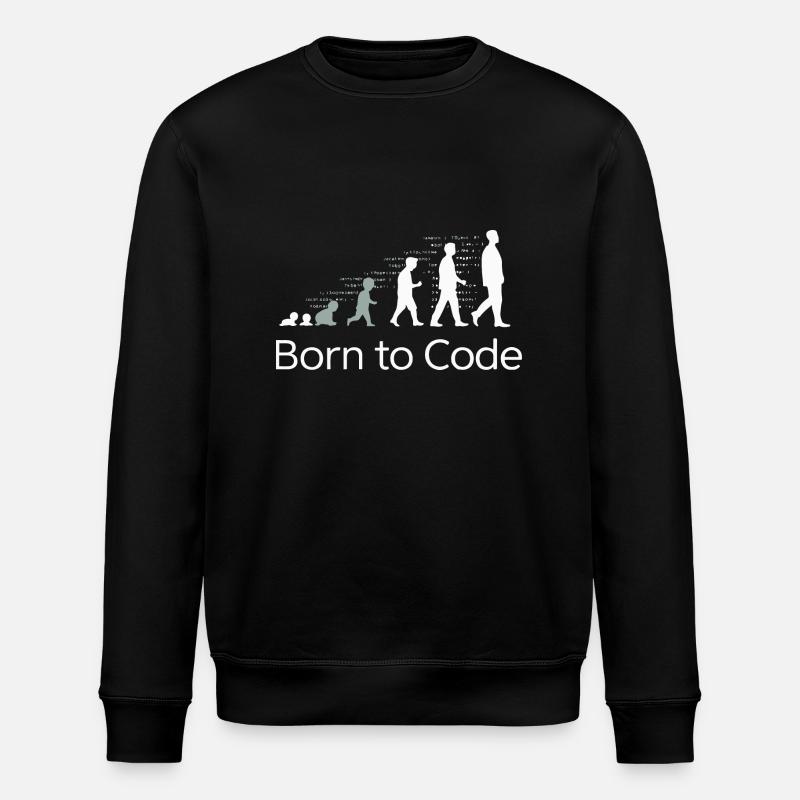 BORN TO CODE - Stanley/Stella ROLLER Unisex Organic Sweatshirt - black