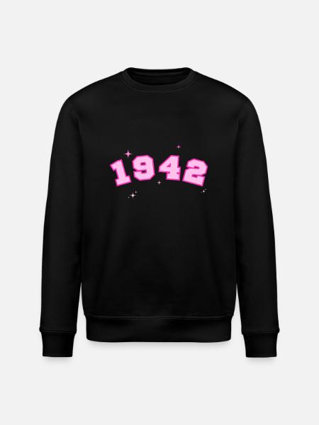 1942 rose star - Stanley/Stella ROLLER Unisex Organic Sweatshirt - black