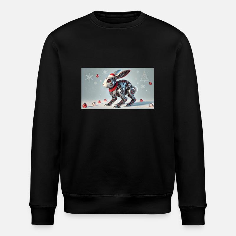 Weihnachtshase - Stanley/Stella Unisex Bio-Sweatshirt ROLLER - Schwarz
