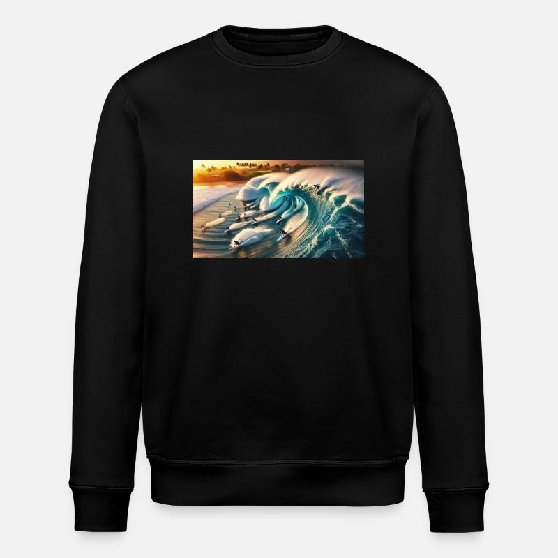 Pipelining surfers - Stanley/Stella ROLLER Unisex Organic Sweatshirt - black