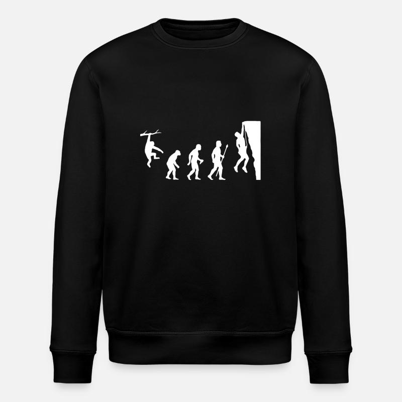Rock Climbing Evolution Shirt - Stanley/Stella ROLLER Unisex Organic Sweatshirt - black
