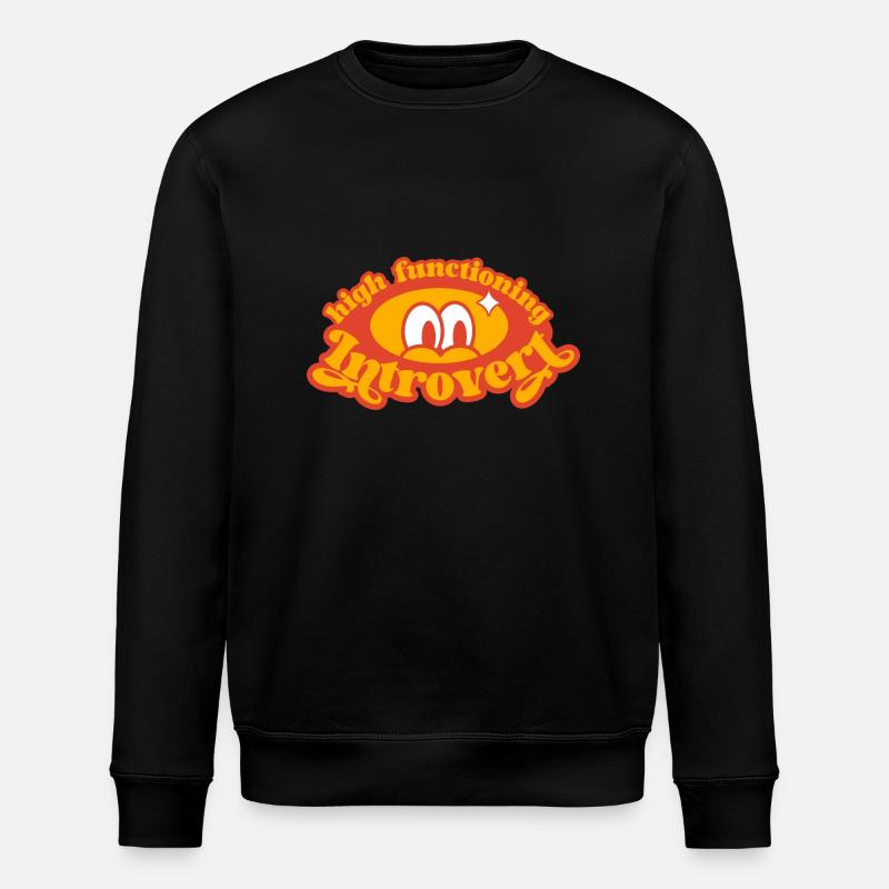 high functioning introvert, funny retro - Stanley/Stella ROLLER Unisex Organic Sweatshirt - black