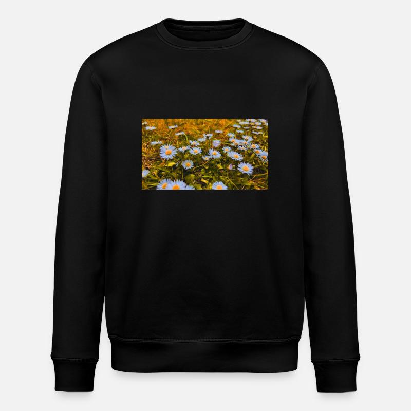 Daisies in Bloom - Stanley/Stella ROLLER Unisex Organic Sweatshirt - black