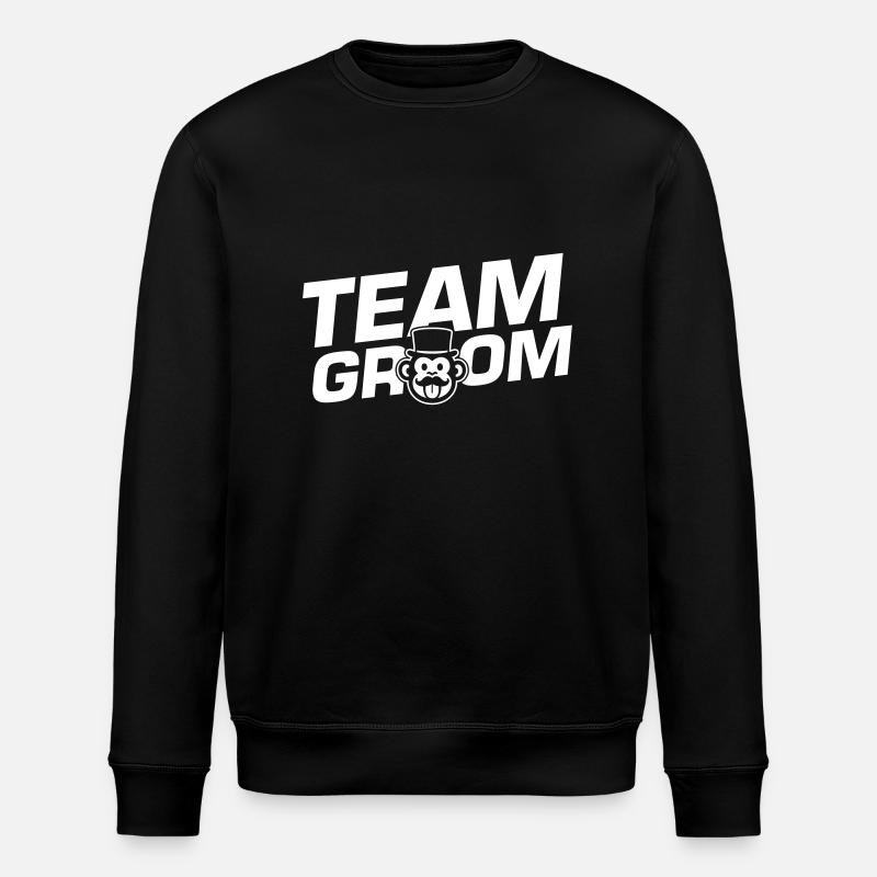 Team Groom Monkey Funny - Stanley/Stella ROLLER Unisex Organic Sweatshirt - black