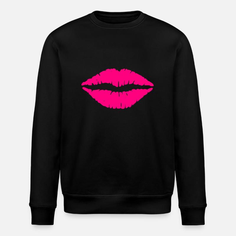 Lèvres kissing lèvres rose - Sweat bio ROLLER Stanley/Stella Unisexe - noir