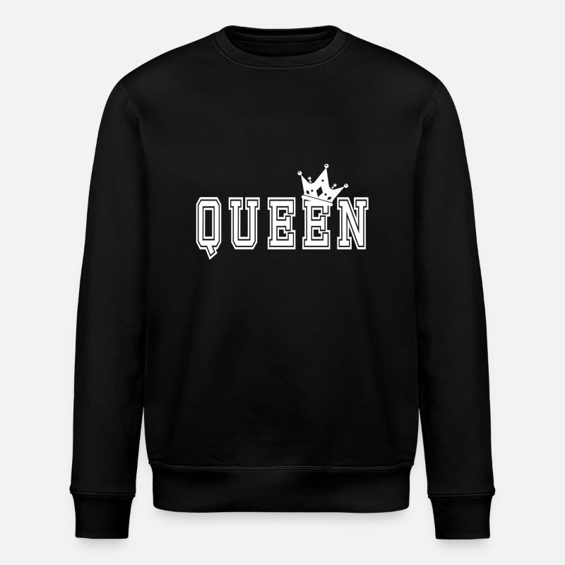 Queen front - Stanley/Stella ROLLER Unisex Organic Sweatshirt - black