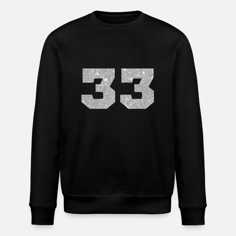 Nummer 33 Silberglitter - 33. Jubiläum - Stanley/Stella Unisex Bio-Sweatshirt ROLLER - Schwarz
