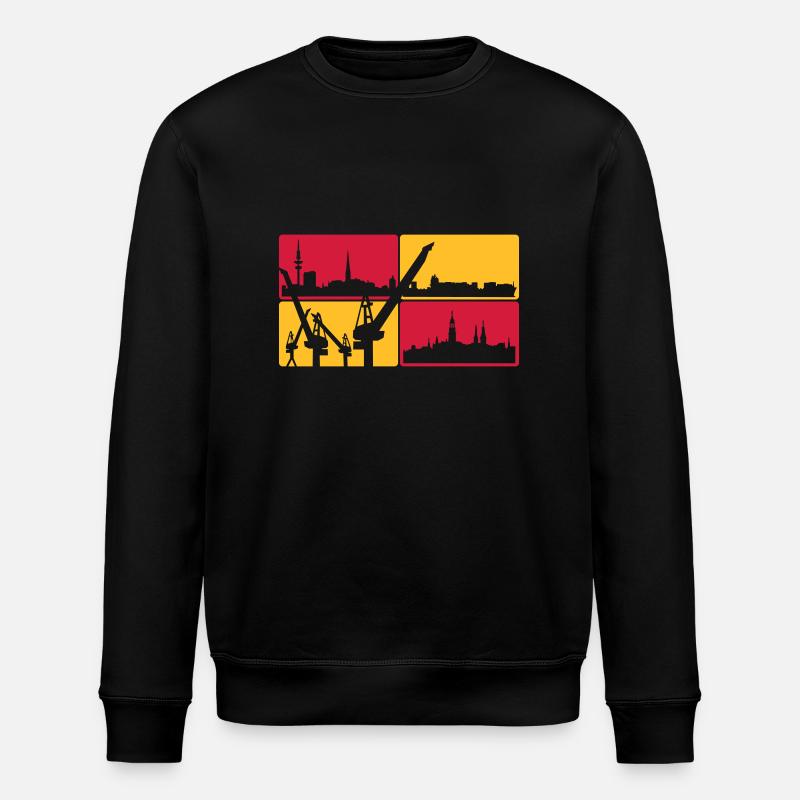 Hamburg Skyline - Stanley/Stella ROLLER Unisex Organic Sweatshirt - black